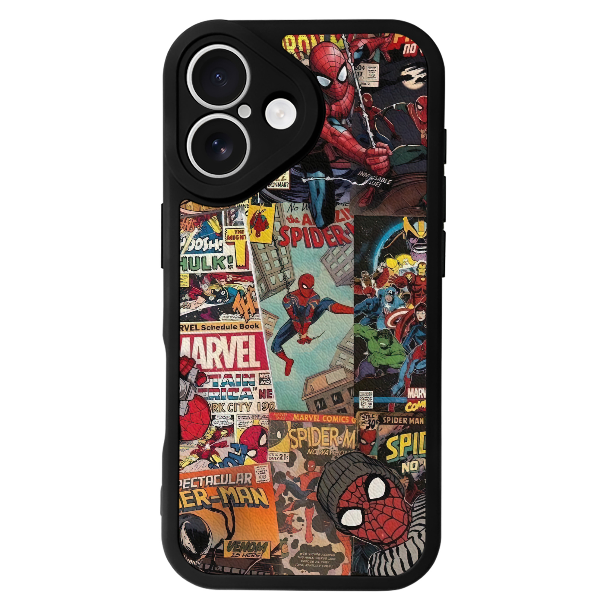 （画像用） Spider Man スパイダーマン 【iPhone 16シリーズ対応】シリコンスマホケース（レザー調） 材質：シリコン